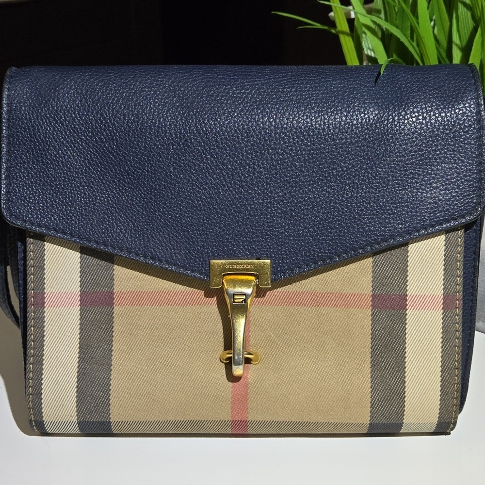 Burberry Navy and Beige Crossbody Bag